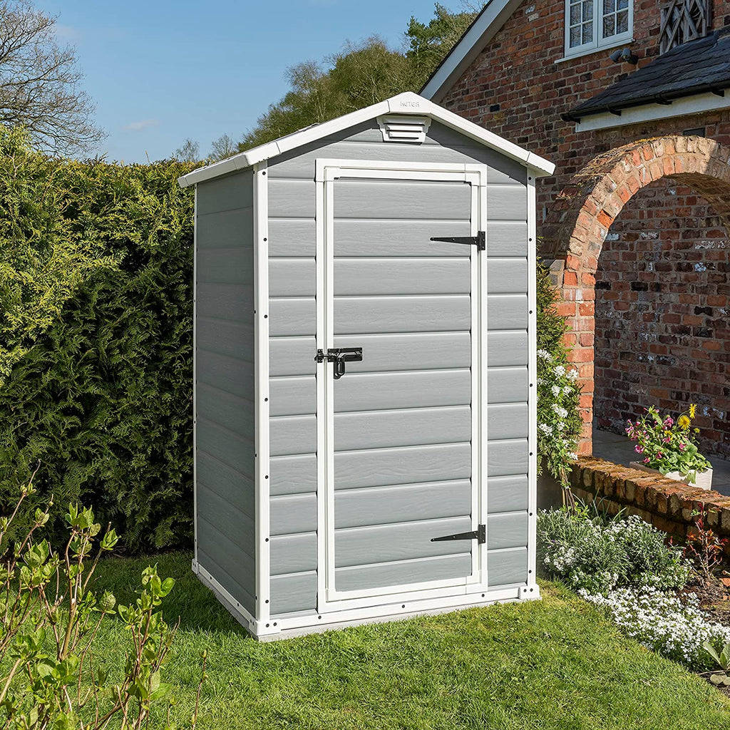 Keter Manor Outdoor Garden Storage Shed 4 x 3 ft - Grey