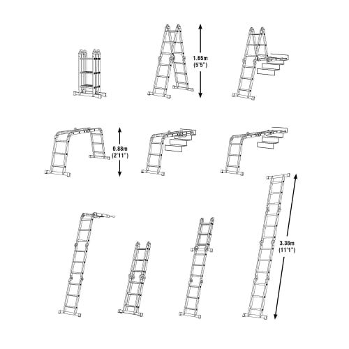 Werner Aluminium 12 in 1 Multi-Purpose Ladder with Platform