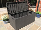 Plastic Garden Storage Box Waterproof Rattan Cushion Chest Deck Patio Outdoor